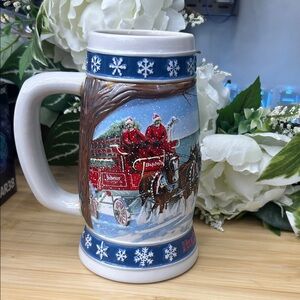Budweiser Blue and White Holiday Stein